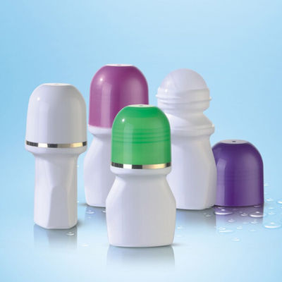 High Output PP Blue Deodorant Roll On Plastic Bottle Perfume Container With Overcap