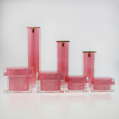 15ml 0.5oz Square PMMA Airless Plastic Lotion Bottles With Aluminum Snap On Cap