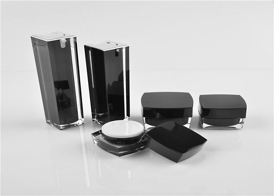 30g Black Square Acrylic Plastic Cream Container Jar For Uv Gel Cosmetic Packaging