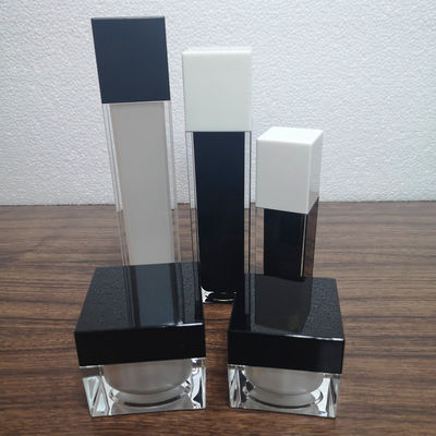 محبوب 20g 30g 50g پلاستیک سفید آکریلیک سیاه کلاه مربع دو دیواری تولید کننده لوازم آرایشی کرم مراقبت از پوست شیشه